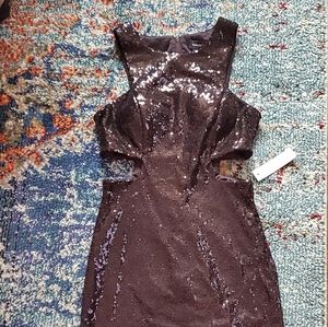 Black sequin cut-out dress
